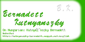 bernadett kutnyanszky business card